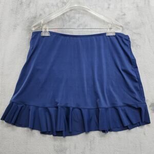 Shape Benefits By Chadwicks Swim Skirt Womens 16T TALL Blue Ruffled Hem Lined
